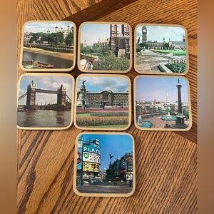 Vintage Coasters With Scenes Of England Set of 7